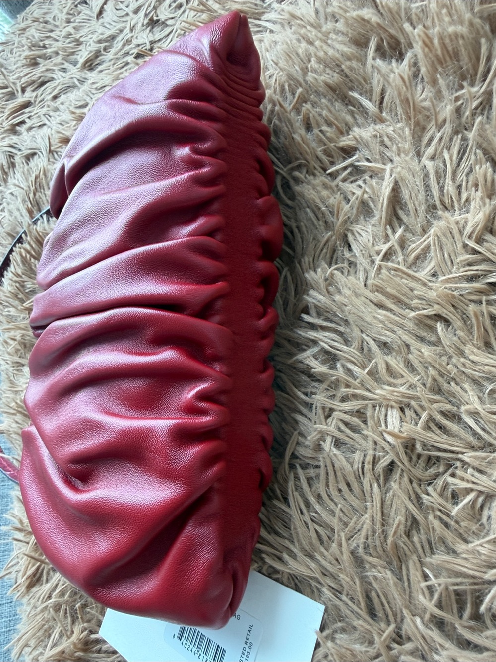 Nwt STAUD Red bean Ruched Shoulder purse Clutch - Picture 3 of 3